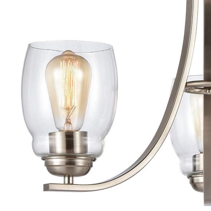 Atlas Lighting Calistoga 23'' Wide 3Lt Chandelier, Nickel/Clear