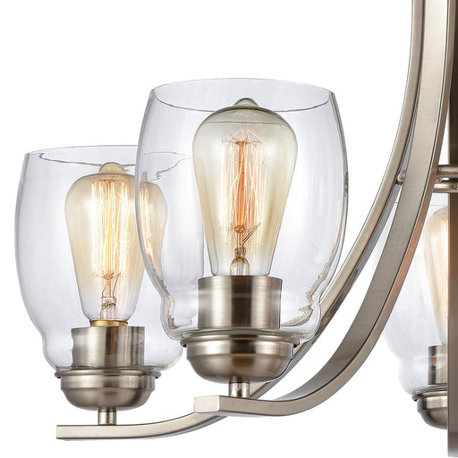 Atlas Lighting Calistoga 25'' Wide 5Lt Chandelier, Nickel/Clear