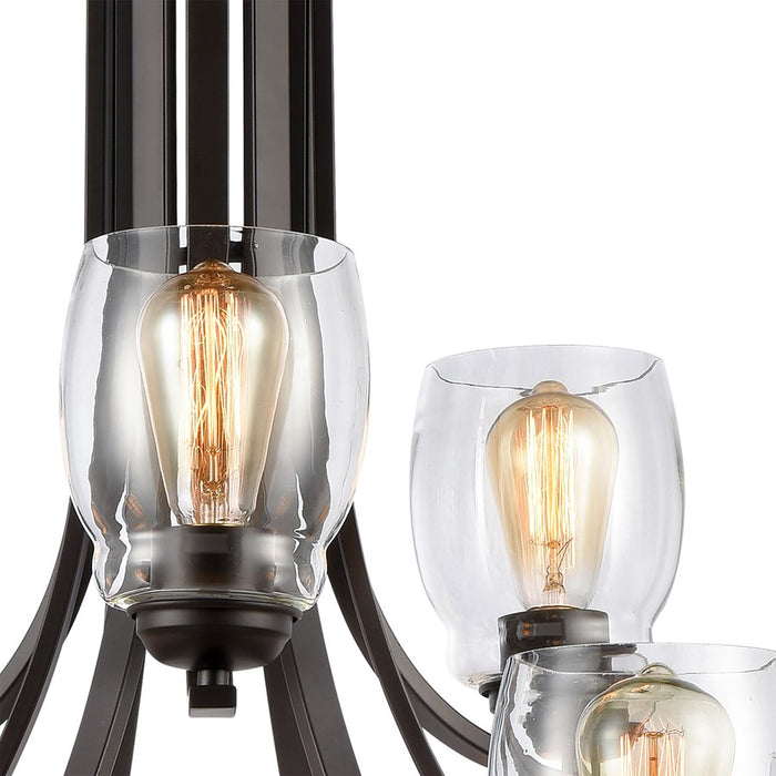 Atlas Lighting Calistoga 30.5'' Wide 9Lt Chandelier, Bronze/Clear