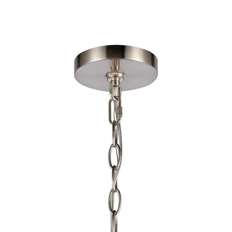 Atlas Lighting Calistoga 30in 9-Light Chandelier | Transitional Brushed Nickel and Clear Glass | Dining Room & Living Room | Model CL11108-NK