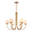 Atlas Lighting Caroline 32''W 6Lt Chandelier, Brushed Gold/White