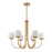 Atlas Lighting Caroline 32''W 6Lt Chandelier, Brushed Gold/White