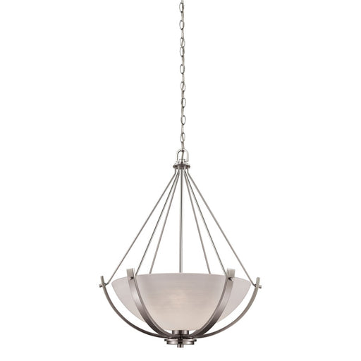 Atlas Lighting Casual Mission 21''W 3Lt Chandelier, Nickel/White