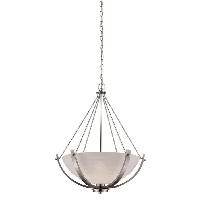 Atlas Lighting Casual Mission 21''W 3Lt Chandelier, Nickel/White