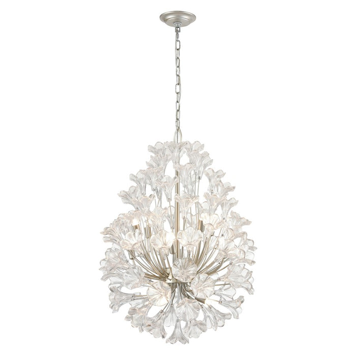 Atlas Lighting Celene 22'' Wide 12Lt Chandelier, Aged Silver/Clear