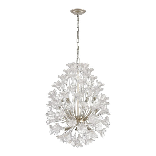 Atlas Lighting Celene 22'' Wide 12Lt Chandelier, Aged Silver/Clear