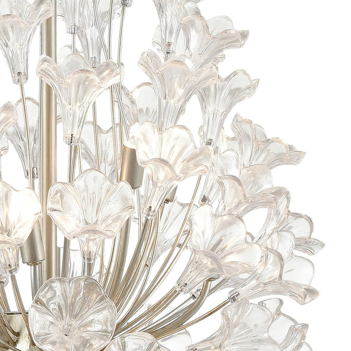 Atlas Lighting Celene 22'' Wide 12Lt Chandelier, Aged Silver/Clear