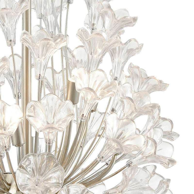 Atlas Lighting Celene 22in 12-Light Chandelier | Traditional Aged Silver and Clear Glass | Dining Room & Living Room | Model CL11120-SV