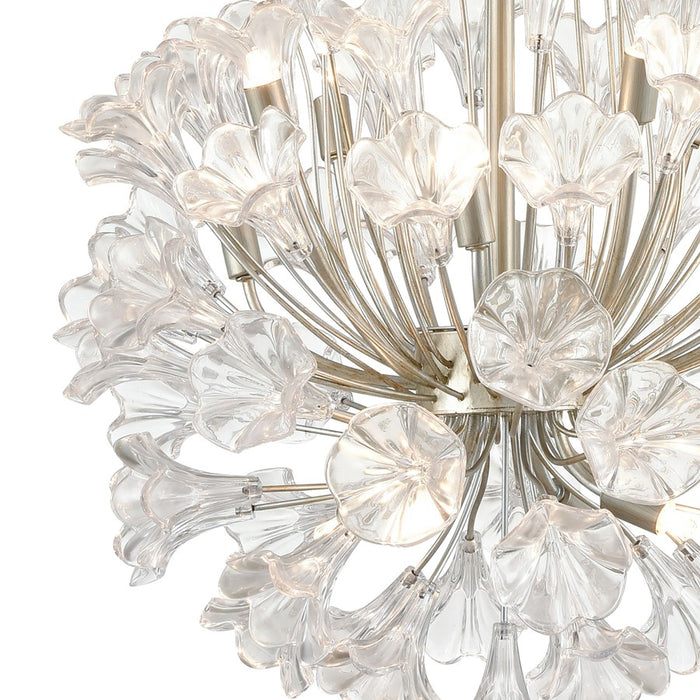 Atlas Lighting Celene 22'' Wide 12Lt Chandelier, Aged Silver/Clear