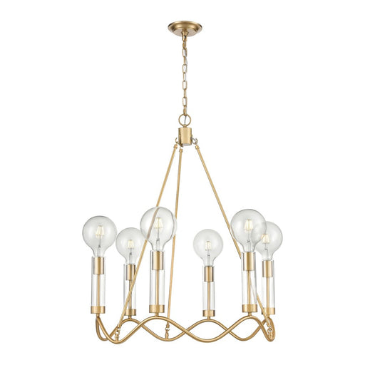 Atlas Lighting Celsius 27'' Wide 6Lt Chandelier, Satin Brass