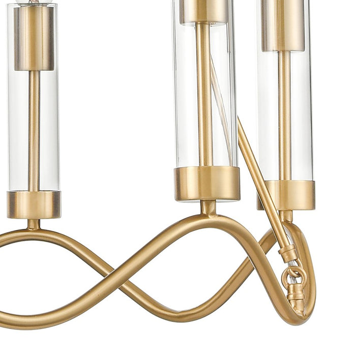 Atlas Lighting Celsius 27'' Wide 6Lt Chandelier, Satin Brass