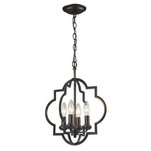 Atlas Lighting Chandette 14''W 4Lt Chandelier, Oil Rubbed Bronze