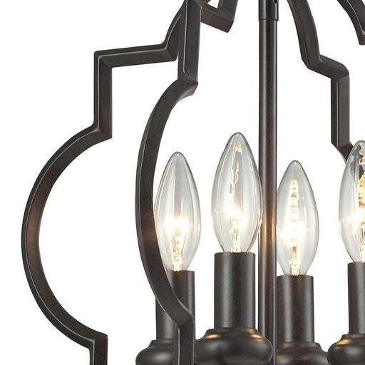 Atlas Lighting Chandette 14''W 4Lt Chandelier, Oil Rubbed Bronze