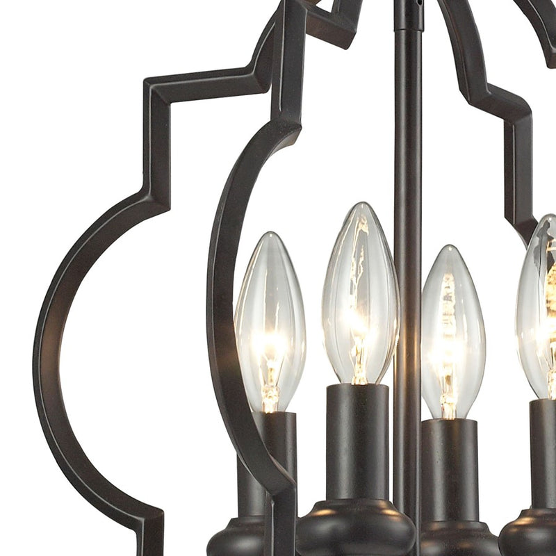 Atlas Lighting Chandette 14in 4-Light Chandelier | Transitional Oil Rubbed Bronze Metal | Dining Room & Living Room | Model CL11122-BZ
