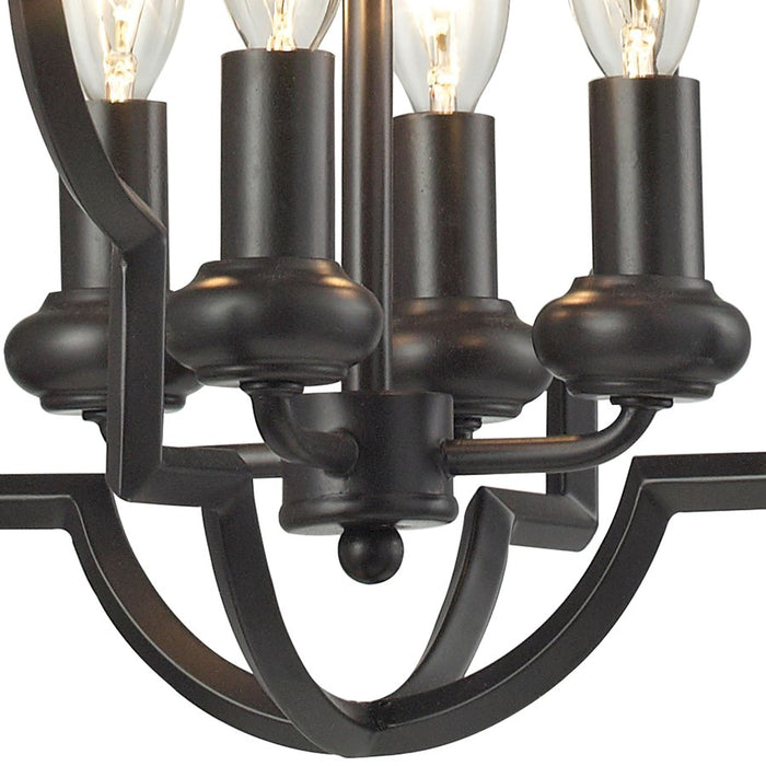 Atlas Lighting Chandette 14''W 4Lt Chandelier, Oil Rubbed Bronze