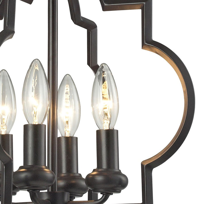 Atlas Lighting Chandette 14''W 4Lt Chandelier, Oil Rubbed Bronze