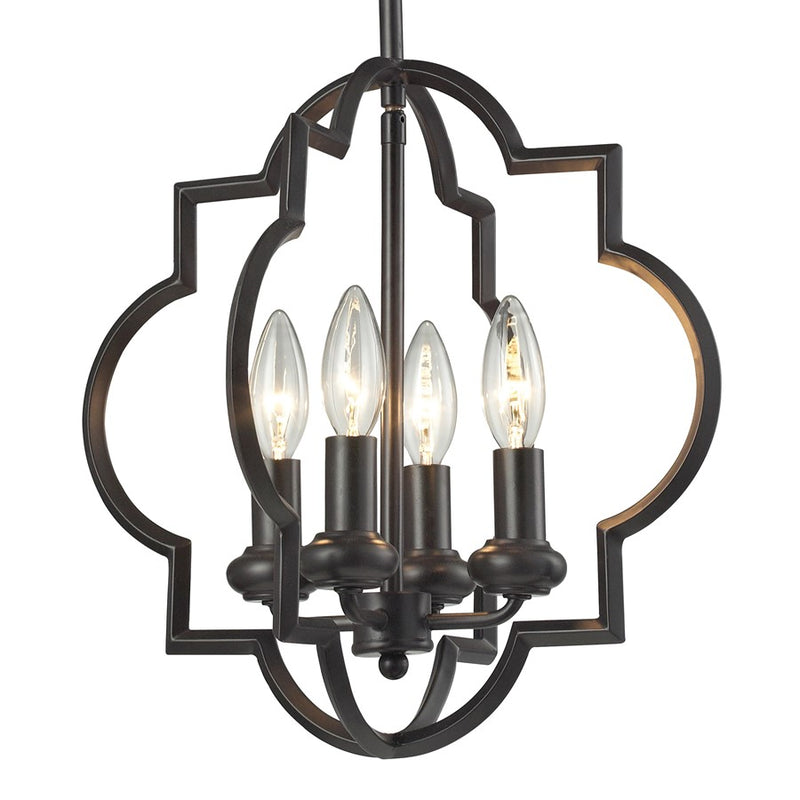 Atlas Lighting Chandette 14in 4-Light Chandelier | Transitional Oil Rubbed Bronze Metal | Dining Room & Living Room | Model CL11122-BZ