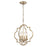 Atlas Lighting Chandette 14'' Wide 4Lt Chandelier, Aged Silver