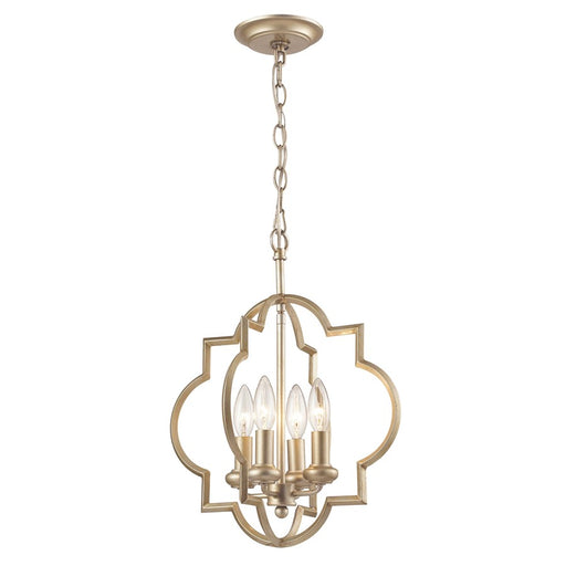 Atlas Lighting Chandette 14'' Wide 4Lt Chandelier, Aged Silver