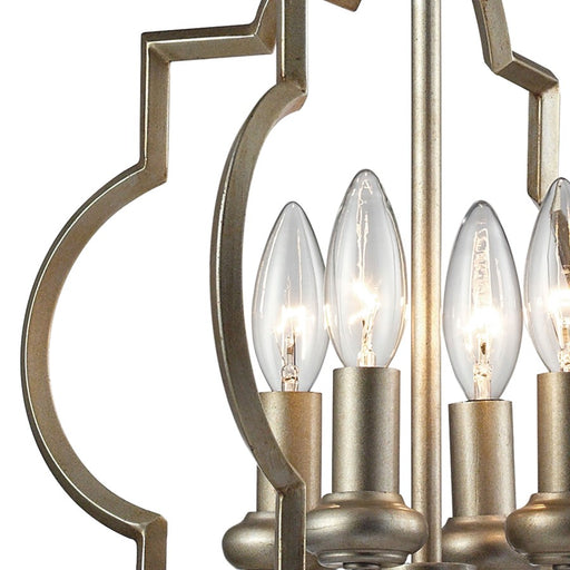 Atlas Lighting Chandette 14'' Wide 4Lt Chandelier, Aged Silver