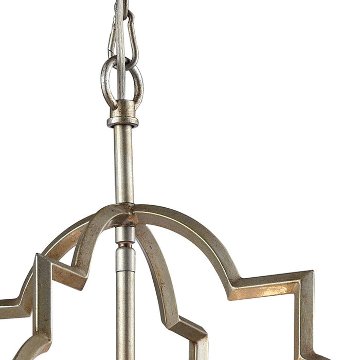 Atlas Lighting Chandette 14'' Wide 4Lt Chandelier, Aged Silver