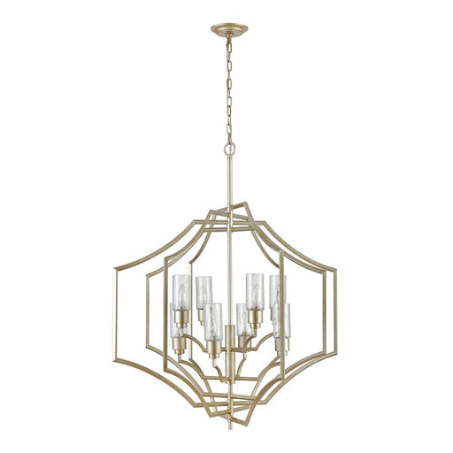 Atlas Lighting Cheswick 36'' Wide 8Lt Chandelier, Aged Silver/Clear