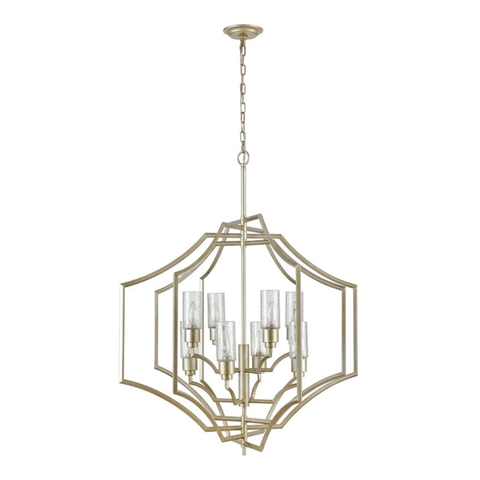 Atlas Lighting Cheswick 36'' Wide 8Lt Chandelier, Aged Silver/Clear