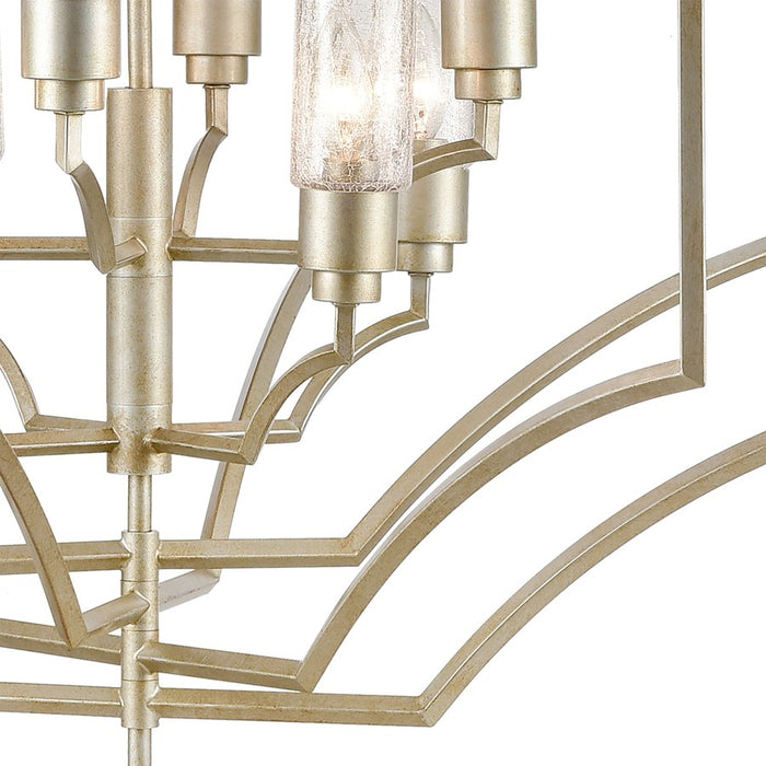 Atlas Lighting Cheswick 36'' Wide 8Lt Chandelier, Aged Silver/Clear