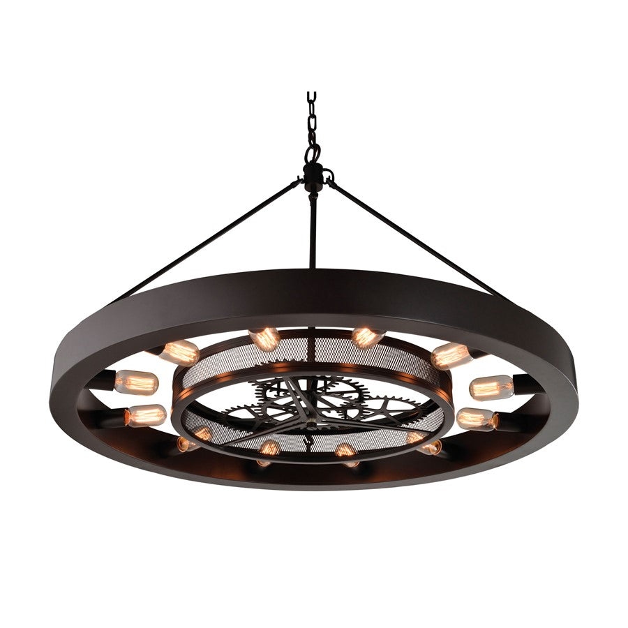 Atlas Lighting Chronology 39'' Wide 12Lt Chandelier, Bronze