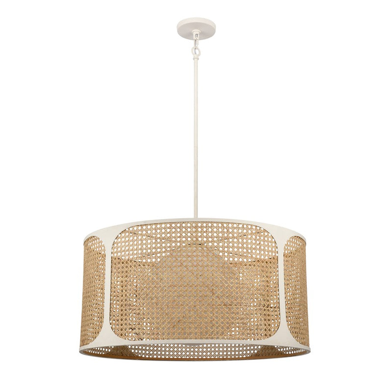 Atlas Lighting Coastal Breeze 27in 1-Light Chandelier | Transitional White Coral Metal | Dining Room & Living Room | Model CL11127-WH