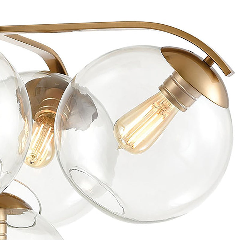 Atlas Lighting Collective 28in 5-Light Chandelier | Modern Satin Brass Metal | Dining Room & Living Room | 28 x 28 x 19 in | Model CL11128-BS