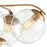 Atlas Lighting Collective 28''W 5Lt Chandelier, Satin Brass/Clear