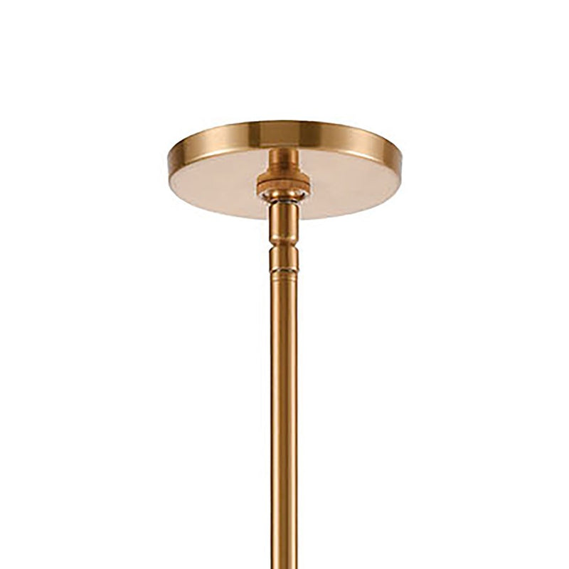 Atlas Lighting Collective 36in 10-Light Chandelier | Satin Brass and Clear Glass | Dining Room & Living Room | 36 x 36 x 28 in | Model CL11129-BS