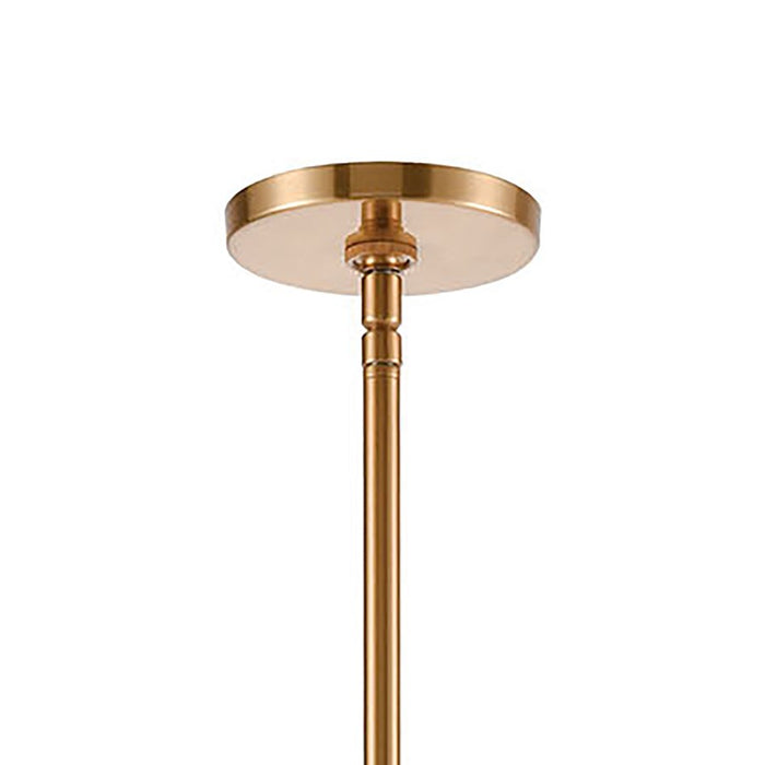 Atlas Lighting Collective 36'' Wide 10Lt Chandelier, Brass/Clear