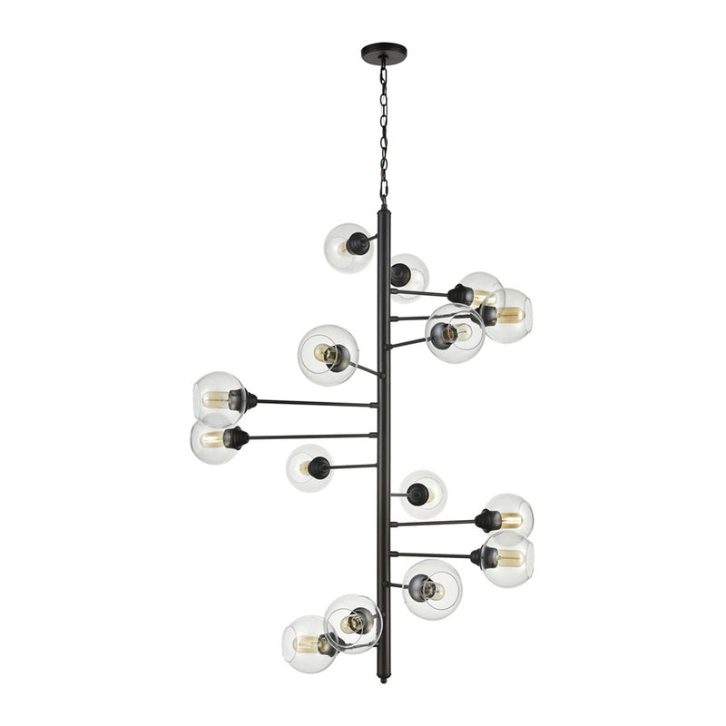 Atlas Lighting Composition 38.75in 15-Light Chandelier | Oil Rubbed Bronze and Clear Glass | Dining Room & Living Room | Model CL11131-BZ