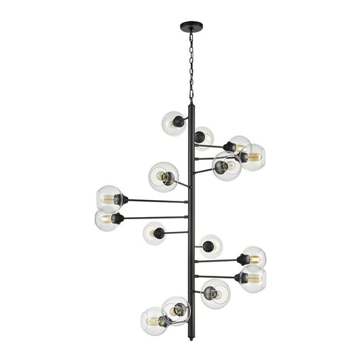 Atlas Lighting Composition 38.75''W 15Lt Chandelier, Bronze/Clear