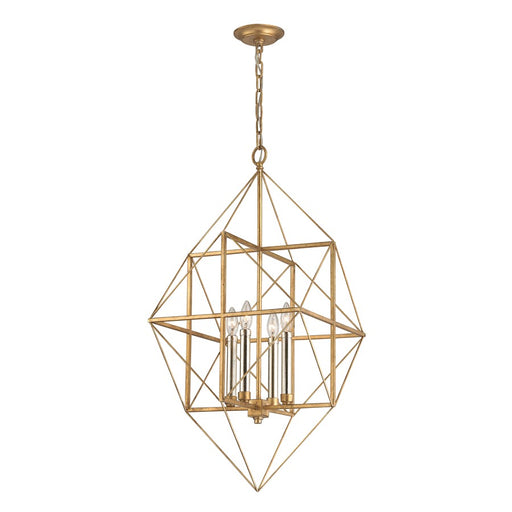 Atlas Lighting Connexions 16'' Wide 4Lt Chandelier, Gold Leaf