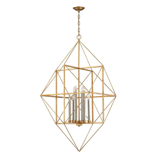 Atlas Lighting Connexions 24'' Wide 8Lt Chandelier, Gold Leaf
