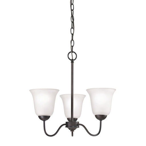 Atlas Lighting Conway 19'' Wide 3Lt Chandelier, Bronze/White