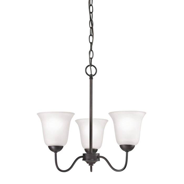Atlas Lighting Conway 19'' Wide 3Lt Chandelier, Bronze/White