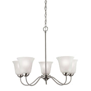 Atlas Lighting Conway 26''W 5Lt Chandelier, Brushed Nickel/White - CL11135-NK