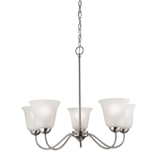 Atlas Lighting Conway 26''W 5Lt Chandelier, Brushed Nickel/White - CL11135-NK