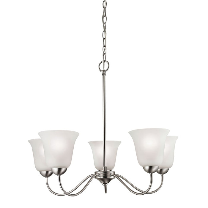 Atlas Lighting Conway 26''W 5Lt Chandelier, Brushed Nickel/White - CL11135-NK