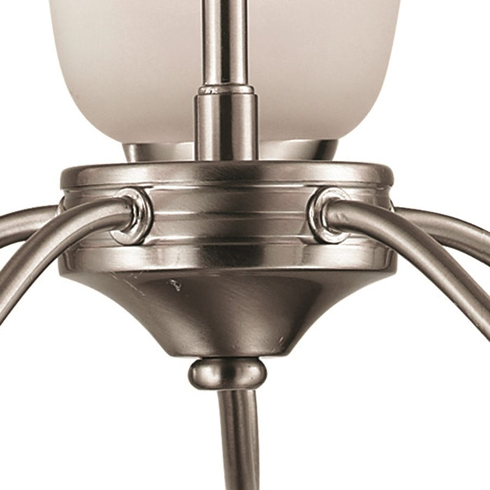 Atlas Lighting Conway 26''W 5Lt Chandelier, Brushed Nickel/White