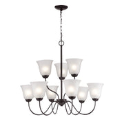 Atlas Lighting Conway 26'' Wide 9Lt Chandelier, Bronze/White - CL11136-BZ