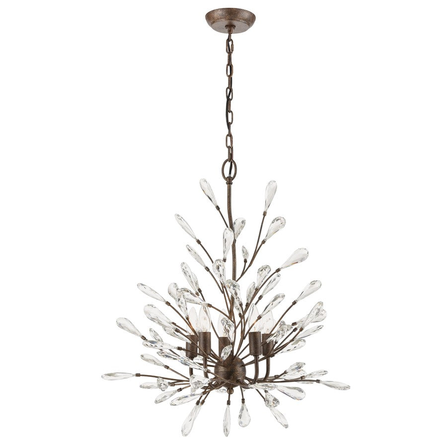 Atlas Lighting Crislett 25'' Wide 5Lt Chandelier, Bronze/Clear