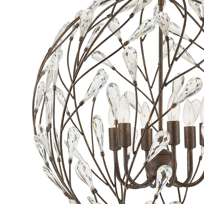 Atlas Lighting Crislett 25'' Wide 6Lt Chandelier, Bronze/Clear