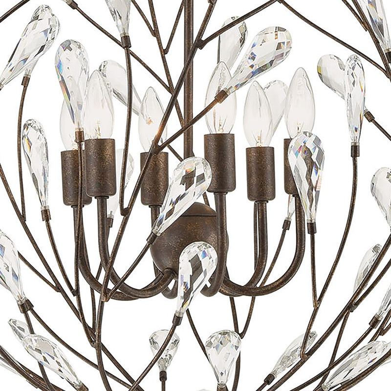 Atlas Lighting Crislett 25'' Wide 6Lt Chandelier, Bronze/Clear