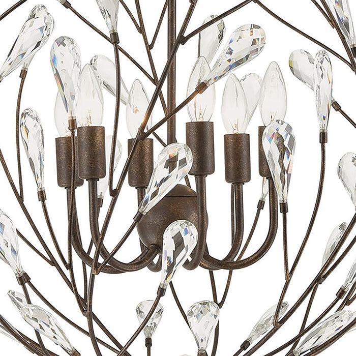 Atlas Lighting Crislett 25'' Wide 6Lt Chandelier, Bronze/Clear