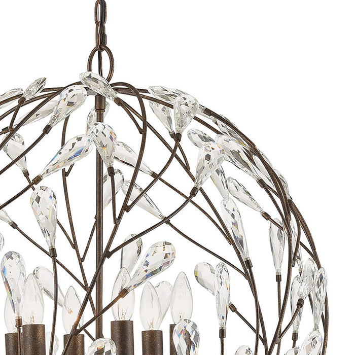 Atlas Lighting Crislett 25'' Wide 6Lt Chandelier, Bronze/Clear